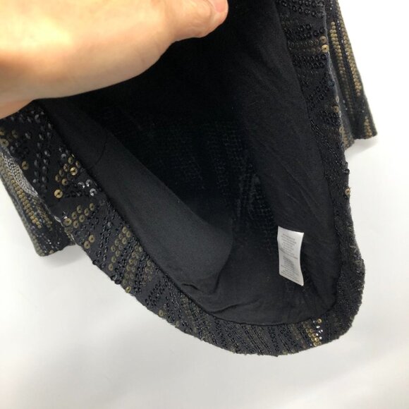 Joe's Jeans Black & Gold Yves Sequin Chevron Long Sleeve Mini Dress size XS - Picture 11 of 16